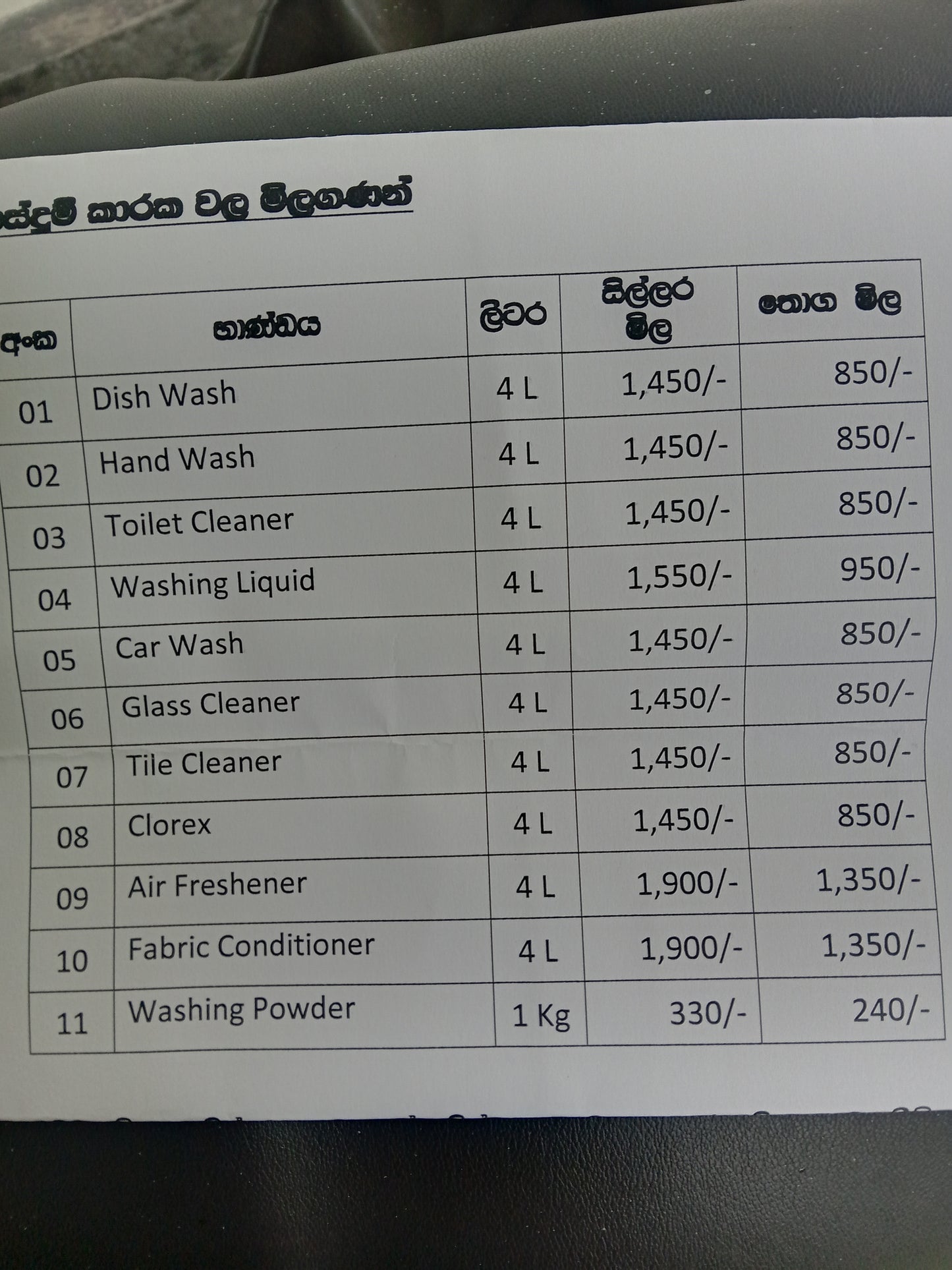 Cleaning materials for domestic use, washing liquid 4L